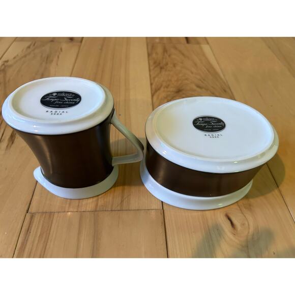 MIKASA TEMPO SEVENTY RADIAL 5889 Creamer and Sugar Bowl w/ Lid - Picture 5 of 8